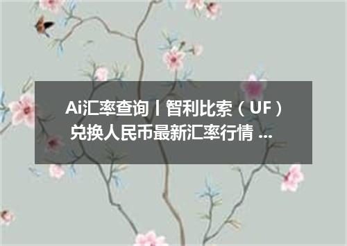 Ai汇率查询丨智利比索（UF） 兑换人民币最新汇率行情 2026年09月05日