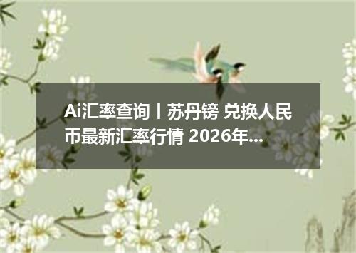 Ai汇率查询丨苏丹镑 兑换人民币最新汇率行情 2026年09月18日