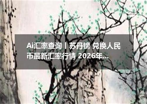 Ai汇率查询丨苏丹镑 兑换人民币最新汇率行情 2026年09月20日