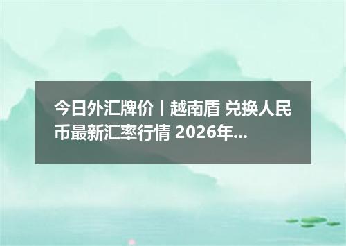 今日外汇牌价丨越南盾 兑换人民币最新汇率行情 2026年04月15日