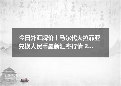 今日外汇牌价丨马尔代夫拉菲亚 兑换人民币最新汇率行情 2026年04月16日