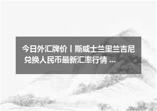 今日外汇牌价丨斯威士兰里兰吉尼 兑换人民币最新汇率行情 2026年04月16日