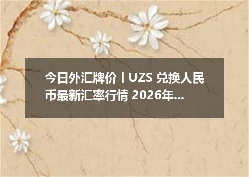 今日外汇牌价丨UZS 兑换人民币最新汇率行情 2026年04月16日