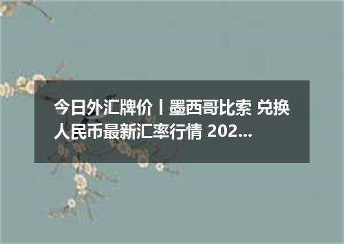 今日外汇牌价丨墨西哥比索 兑换人民币最新汇率行情 2026年04月18日