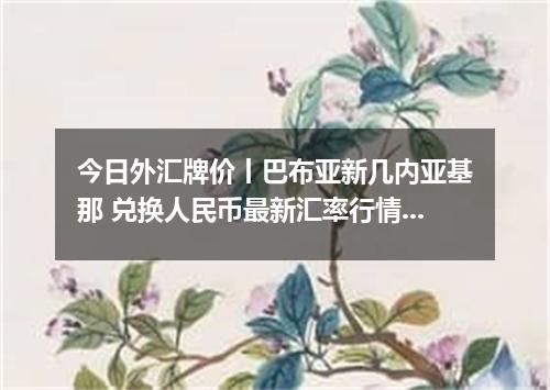 今日外汇牌价丨巴布亚新几内亚基那 兑换人民币最新汇率行情 2026年04月18日