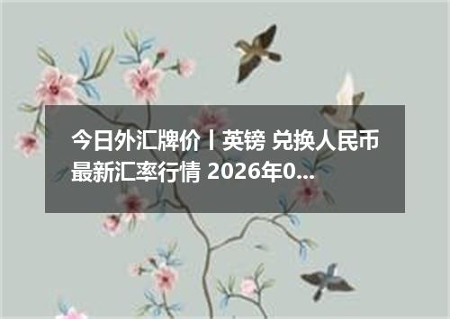 今日外汇牌价丨英镑 兑换人民币最新汇率行情 2026年04月18日