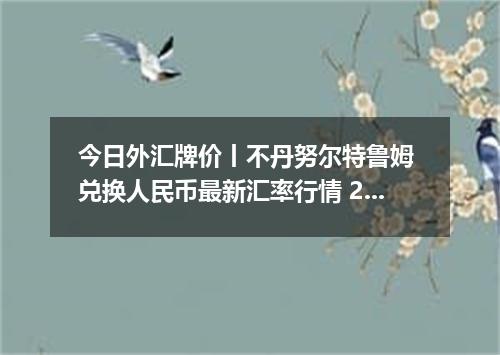 今日外汇牌价丨不丹努尔特鲁姆 兑换人民币最新汇率行情 2026年04月18日