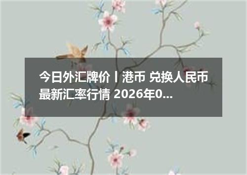 今日外汇牌价丨港币 兑换人民币最新汇率行情 2026年04月18日