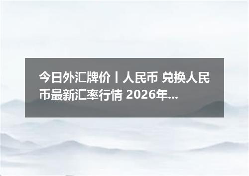 今日外汇牌价丨人民币 兑换人民币最新汇率行情 2026年04月19日