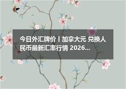 今日外汇牌价丨加拿大元 兑换人民币最新汇率行情 2026年04月19日