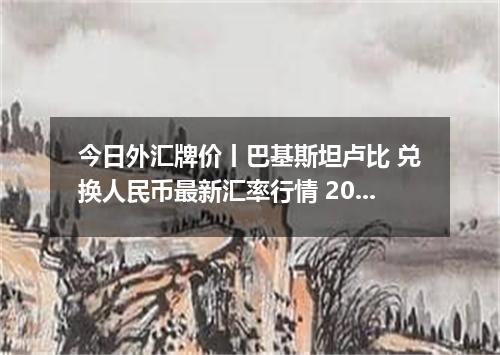 今日外汇牌价丨巴基斯坦卢比 兑换人民币最新汇率行情 2026年04月19日