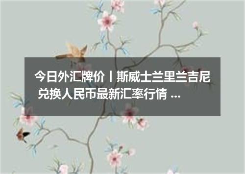 今日外汇牌价丨斯威士兰里兰吉尼 兑换人民币最新汇率行情 2026年04月19日