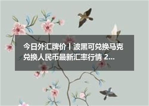 今日外汇牌价丨波黑可兑换马克 兑换人民币最新汇率行情 2026年04月19日