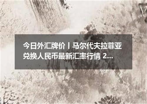 今日外汇牌价丨马尔代夫拉菲亚 兑换人民币最新汇率行情 2026年04月19日