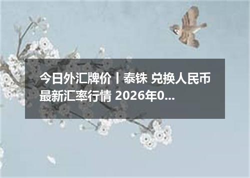 今日外汇牌价丨泰铢 兑换人民币最新汇率行情 2026年04月19日