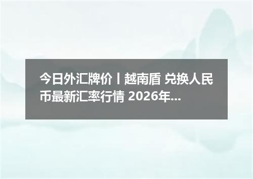 今日外汇牌价丨越南盾 兑换人民币最新汇率行情 2026年04月20日
