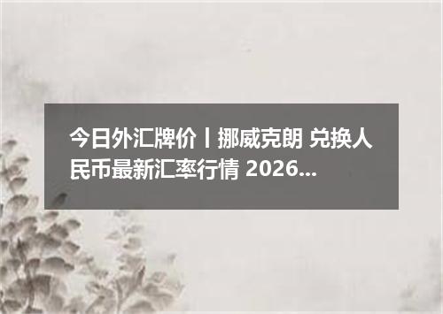 今日外汇牌价丨挪威克朗 兑换人民币最新汇率行情 2026年04月20日
