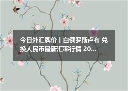 今日外汇牌价丨白俄罗斯卢布 兑换人民币最新汇率行情 2026年04月20日