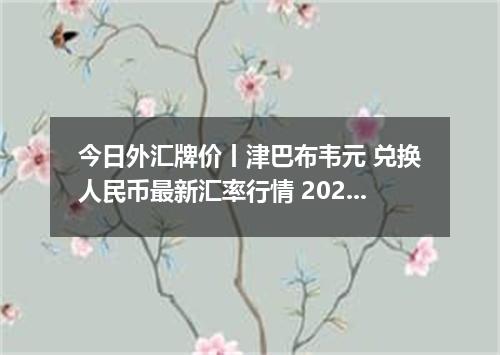今日外汇牌价丨津巴布韦元 兑换人民币最新汇率行情 2026年04月20日