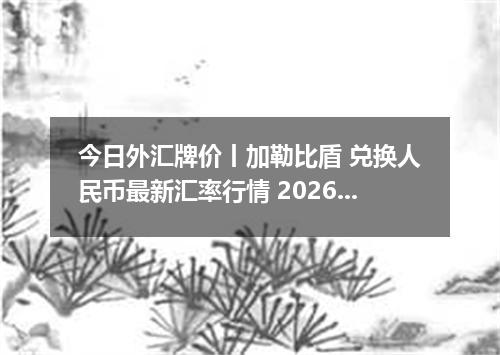 今日外汇牌价丨加勒比盾 兑换人民币最新汇率行情 2026年04月20日