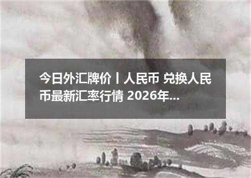 今日外汇牌价丨人民币 兑换人民币最新汇率行情 2026年04月29日
