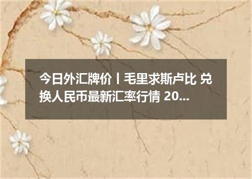 今日外汇牌价丨毛里求斯卢比 兑换人民币最新汇率行情 2026年04月29日
