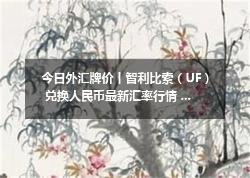 今日外汇牌价丨智利比索（UF） 兑换人民币最新汇率行情 2026年04月29日