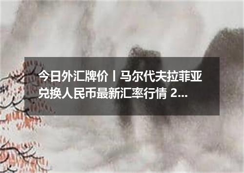 今日外汇牌价丨马尔代夫拉菲亚 兑换人民币最新汇率行情 2026年05月01日