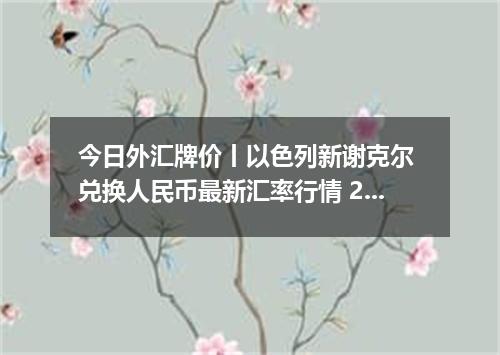 今日外汇牌价丨以色列新谢克尔 兑换人民币最新汇率行情 2026年05月02日
