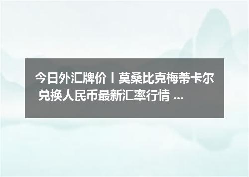 今日外汇牌价丨莫桑比克梅蒂卡尔 兑换人民币最新汇率行情 2026年05月02日