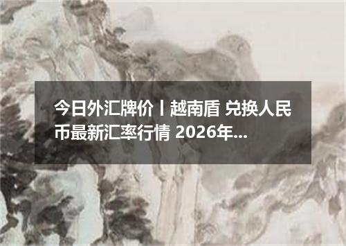 今日外汇牌价丨越南盾 兑换人民币最新汇率行情 2026年05月02日