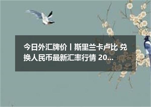 今日外汇牌价丨斯里兰卡卢比 兑换人民币最新汇率行情 2026年05月02日