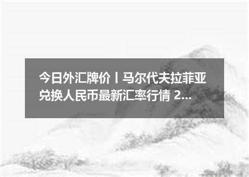 今日外汇牌价丨马尔代夫拉菲亚 兑换人民币最新汇率行情 2026年05月03日