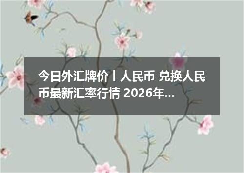 今日外汇牌价丨人民币 兑换人民币最新汇率行情 2026年05月04日