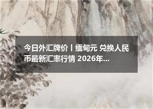 今日外汇牌价丨缅甸元 兑换人民币最新汇率行情 2026年05月04日