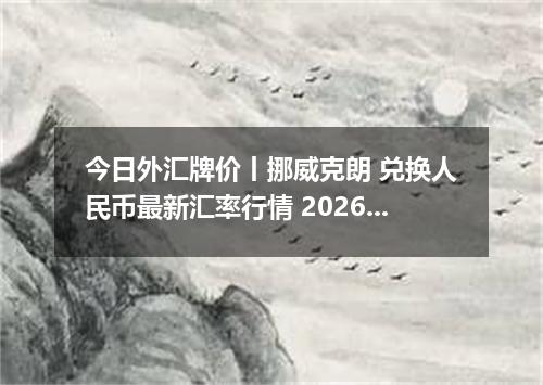 今日外汇牌价丨挪威克朗 兑换人民币最新汇率行情 2026年05月04日