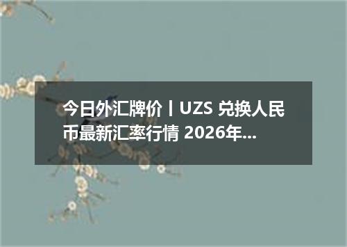 今日外汇牌价丨UZS 兑换人民币最新汇率行情 2026年05月04日