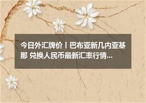 今日外汇牌价丨巴布亚新几内亚基那 兑换人民币最新汇率行情 2026年05月04日