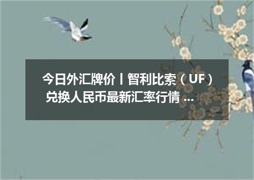 今日外汇牌价丨智利比索（UF） 兑换人民币最新汇率行情 2026年05月05日