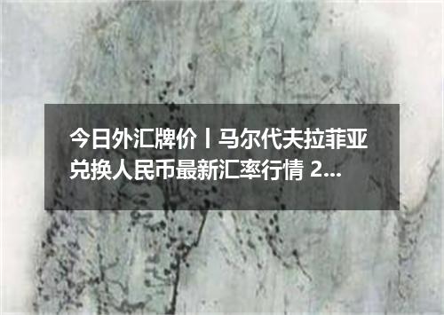 今日外汇牌价丨马尔代夫拉菲亚 兑换人民币最新汇率行情 2026年05月05日