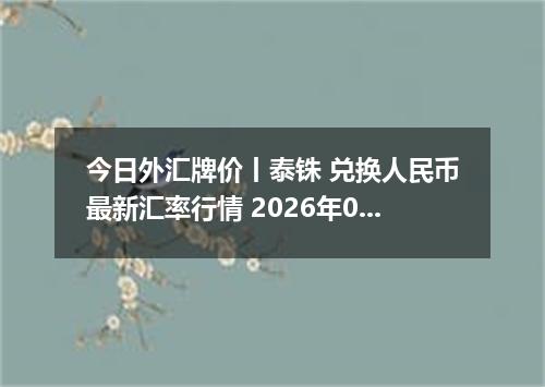 今日外汇牌价丨泰铢 兑换人民币最新汇率行情 2026年05月05日