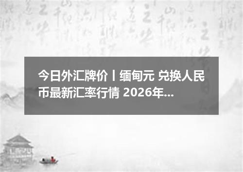 今日外汇牌价丨缅甸元 兑换人民币最新汇率行情 2026年05月06日
