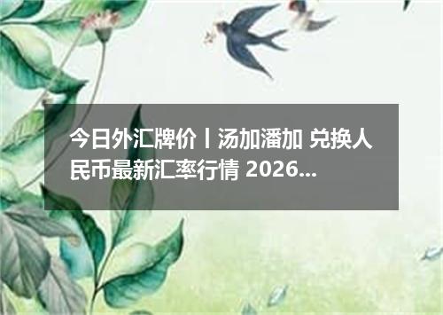 今日外汇牌价丨汤加潘加 兑换人民币最新汇率行情 2026年05月06日