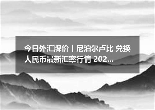 今日外汇牌价丨尼泊尔卢比 兑换人民币最新汇率行情 2026年05月06日