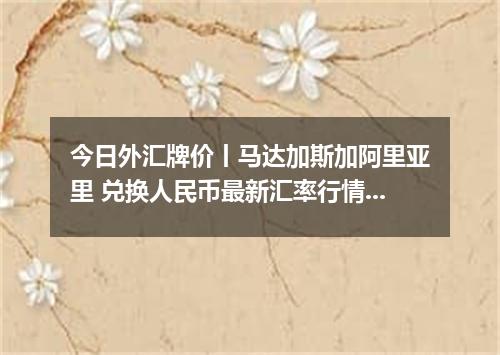 今日外汇牌价丨马达加斯加阿里亚里 兑换人民币最新汇率行情 2026年05月07日
