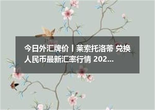 今日外汇牌价丨莱索托洛蒂 兑换人民币最新汇率行情 2026年05月08日