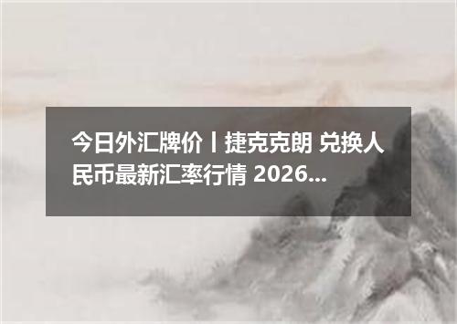 今日外汇牌价丨捷克克朗 兑换人民币最新汇率行情 2026年05月08日