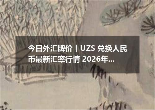 今日外汇牌价丨UZS 兑换人民币最新汇率行情 2026年05月08日
