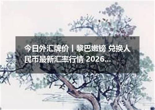 今日外汇牌价丨黎巴嫩镑 兑换人民币最新汇率行情 2026年05月09日