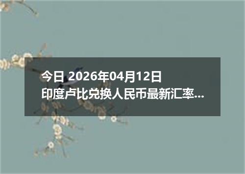 今日 2026年04月12日 印度卢比兑换人民币最新汇率行情